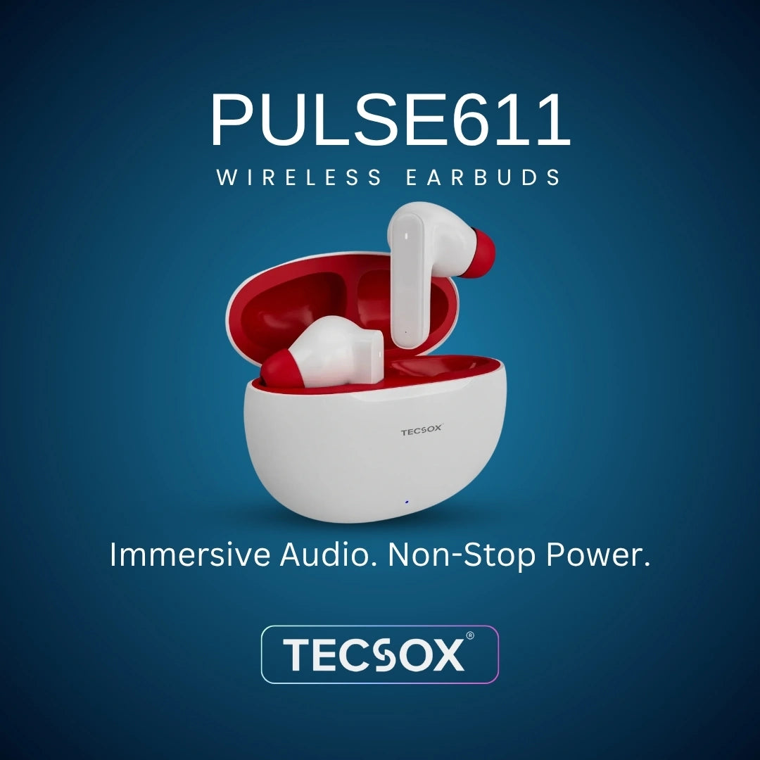 Order TecSox Pulse 611 Bluetooth Earbuds | Deep Bass | 30 Hour Play time