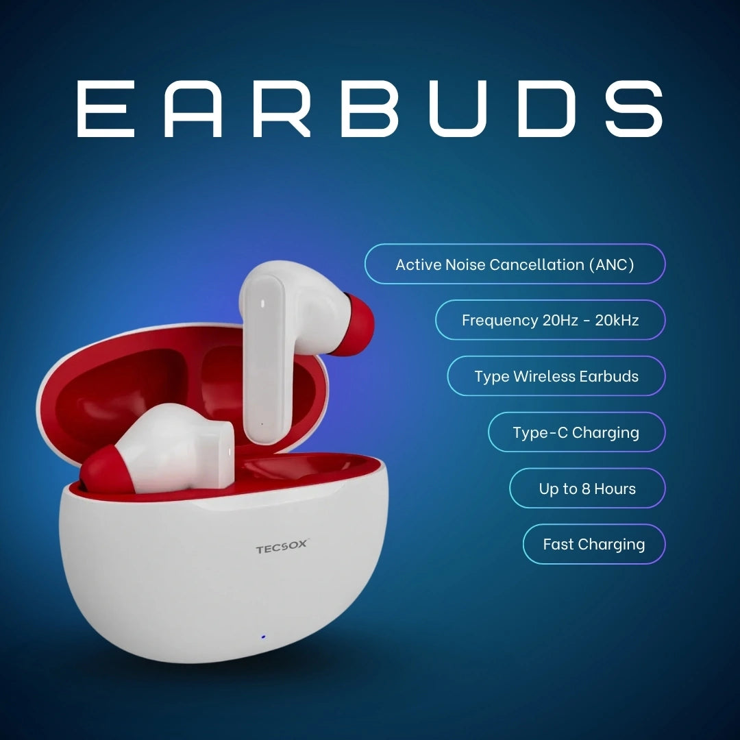 Order TecSox Pulse 611 Bluetooth Earbuds | Deep Bass | 30 Hour Play time