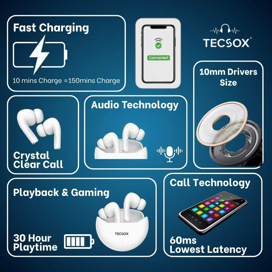 Buy TecSox Omega Wireless Earbud With Comfortable Fit
