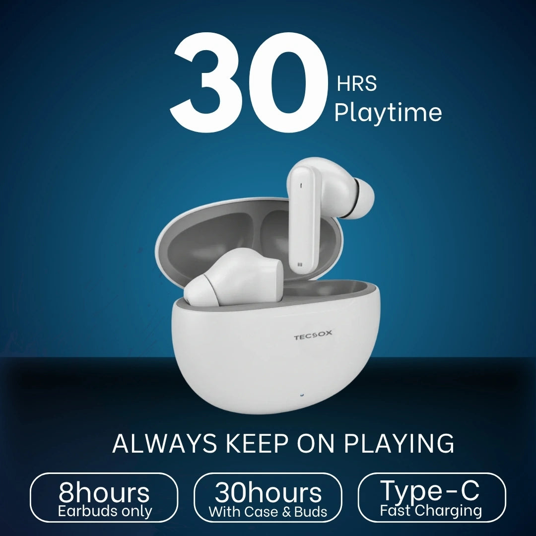 Order TecSox Pulse 611 Bluetooth Earbuds | Deep Bass | 30 Hour Play time