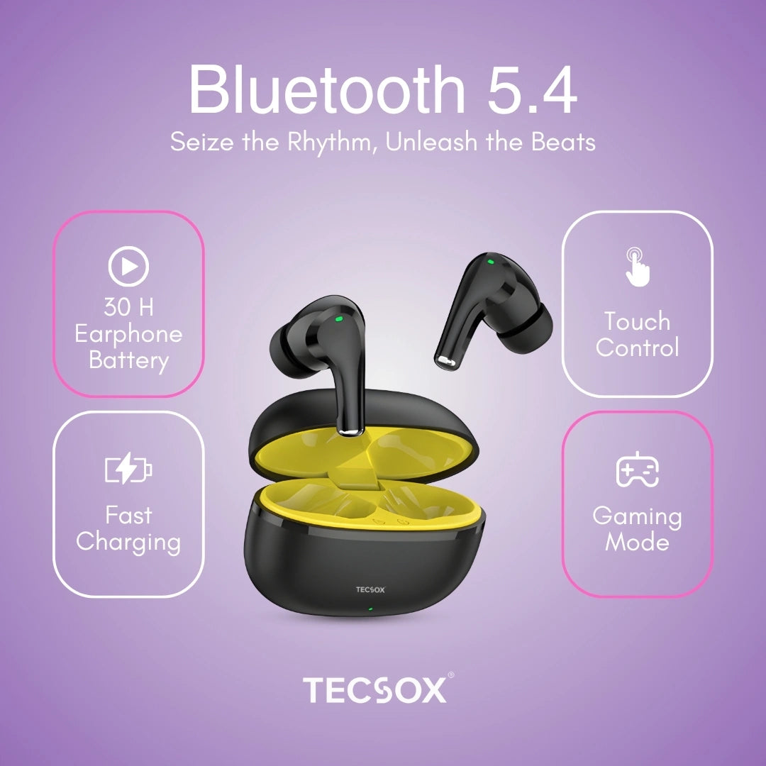 TecSox Ranger 221 Wireless Earbud With Deep Bass & Comfortable Fit | IPX Water Resistant
