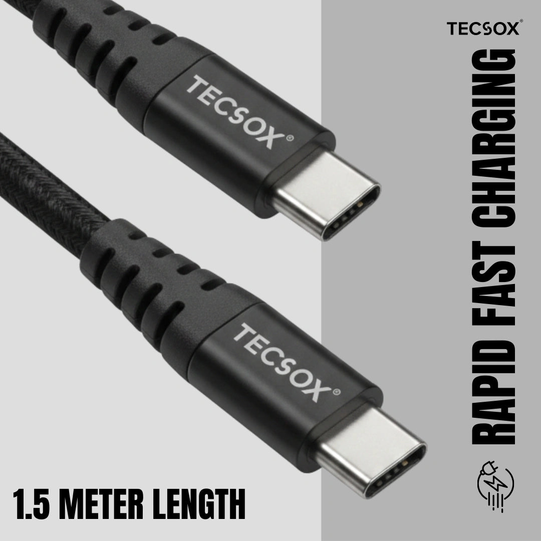 TecSox Zap Type-C to C | 1.5 Meter Fast Charging Cable | 60W