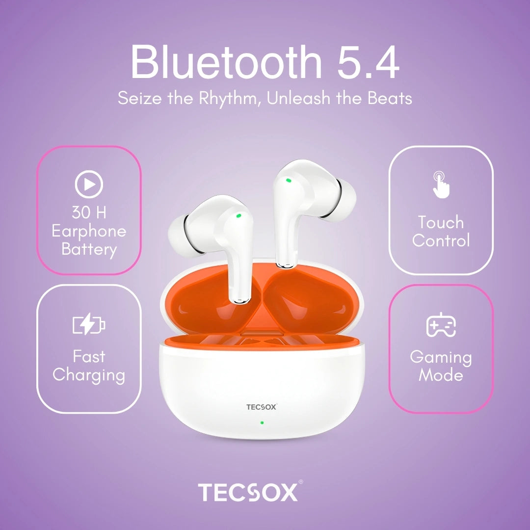 TecSox Ranger 221 Wireless Earbud With Deep Bass & Comfortable Fit | IPX Water Resistant