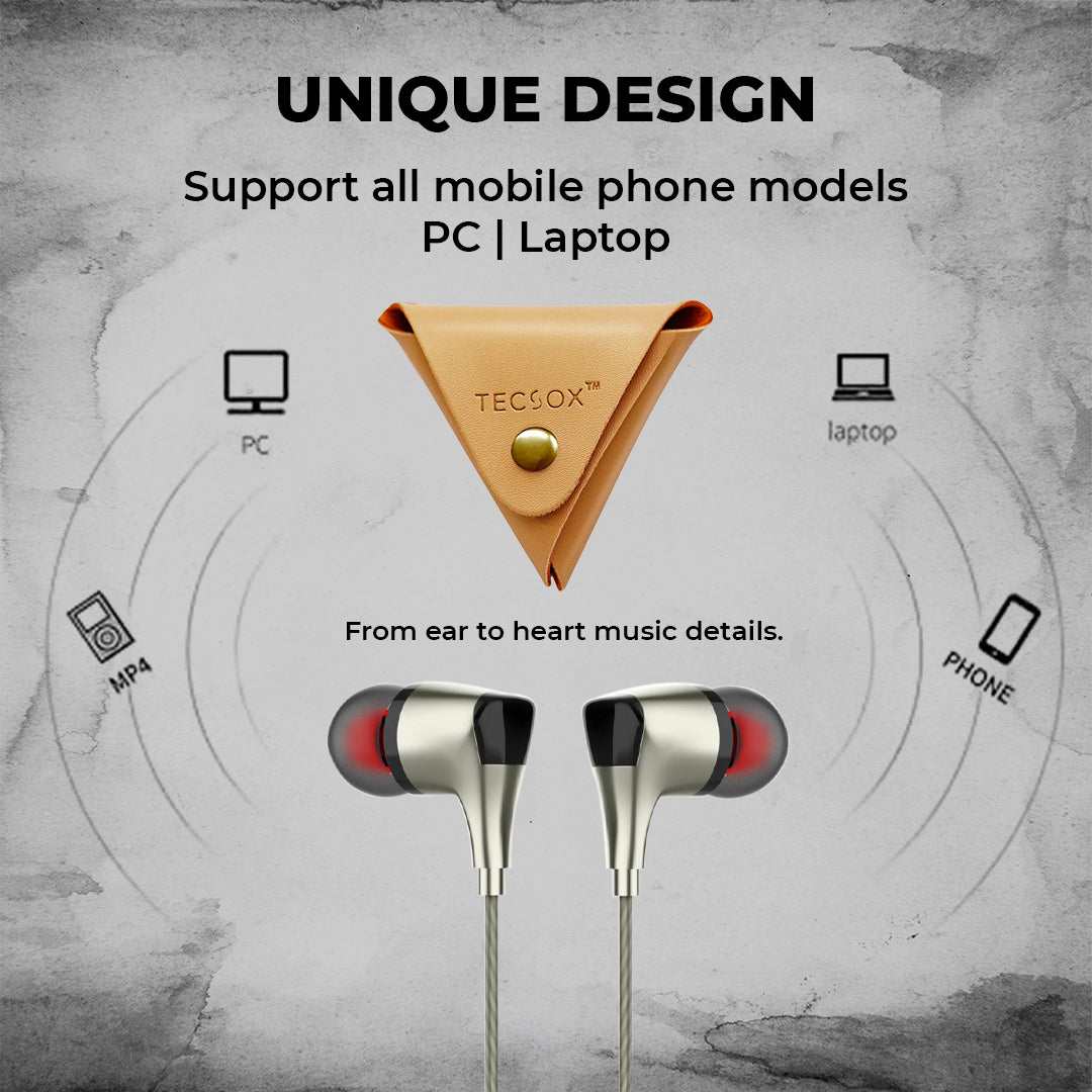 Octave Wired Earphones | Multifunctional Button Control | High Bass | Support PC & Mobile TecSox