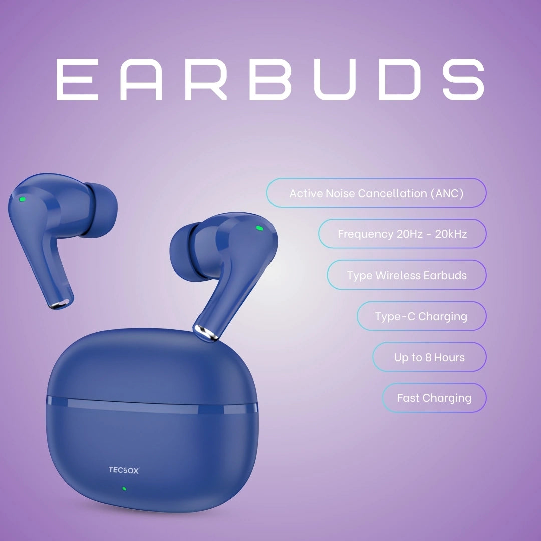 TecSox Ranger 221 Wireless Earbud With Deep Bass & Comfortable Fit | IPX Water Resistant