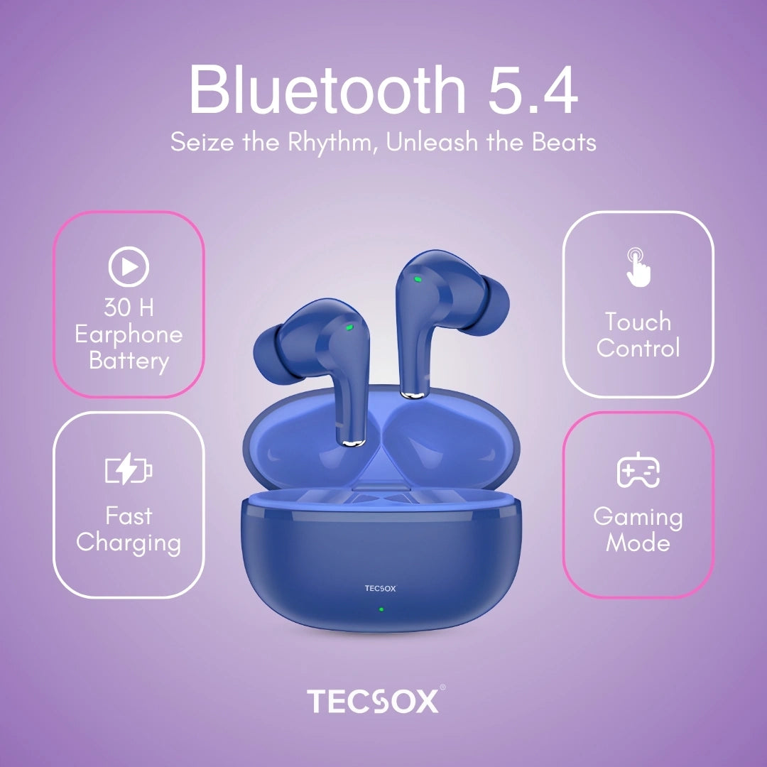 TecSox Ranger 221 Wireless Earbud With Deep Bass & Comfortable Fit | IPX Water Resistant