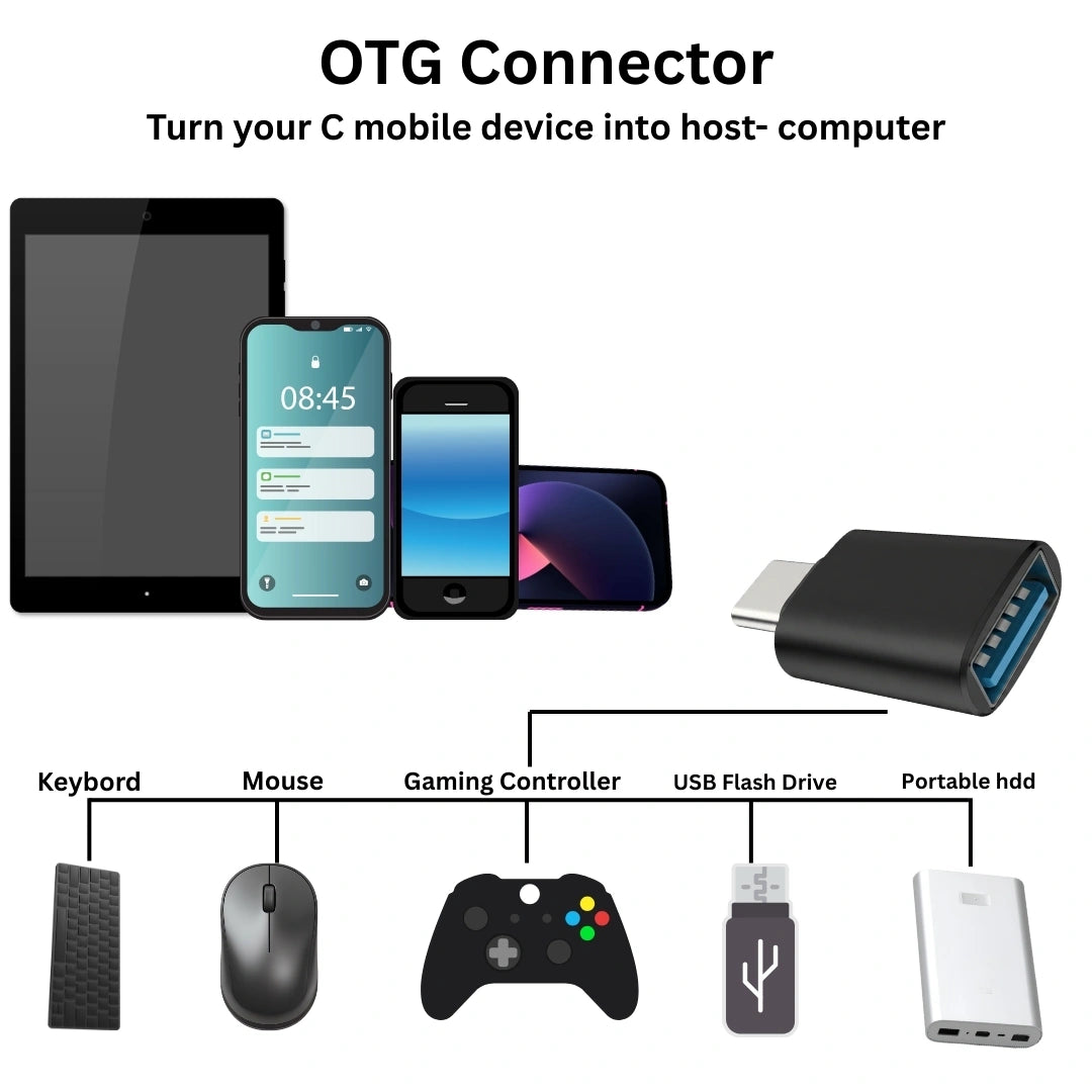 TecSox Aluminium Type C OTG Adapter to USB 3.0 | High-Speed Data Transfer Adapter