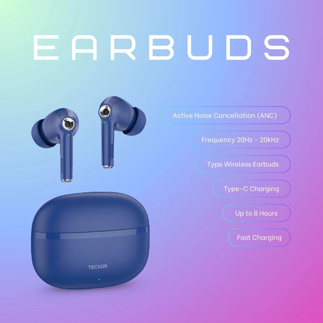 TecSox Omega 201 Wireless Earbud With Deep Bass & Comfortable Fit | IPX Water Resistant