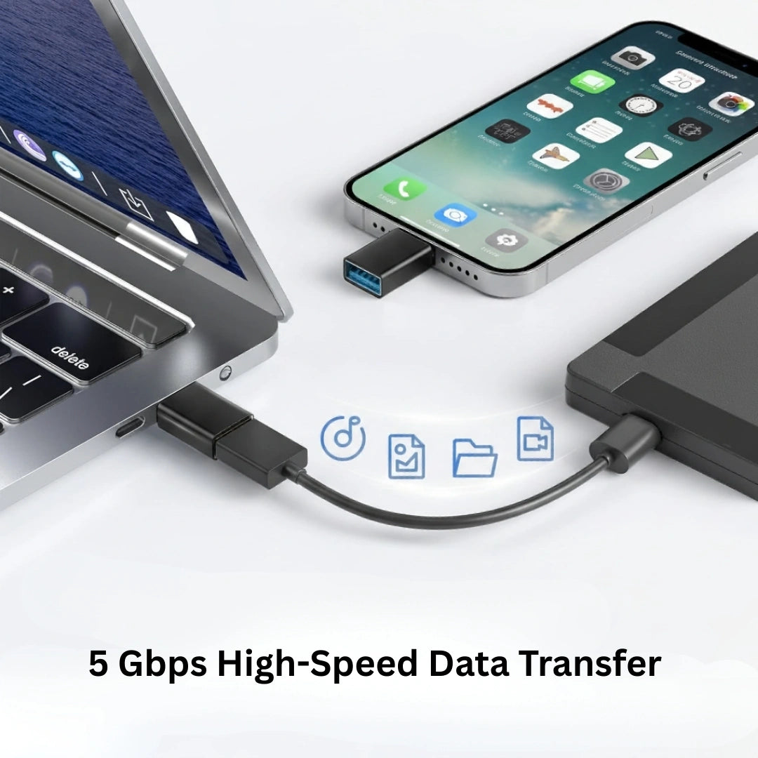 TecSox Aluminium Type C OTG Adapter to USB 3.0 | High-Speed Data Transfer Adapter