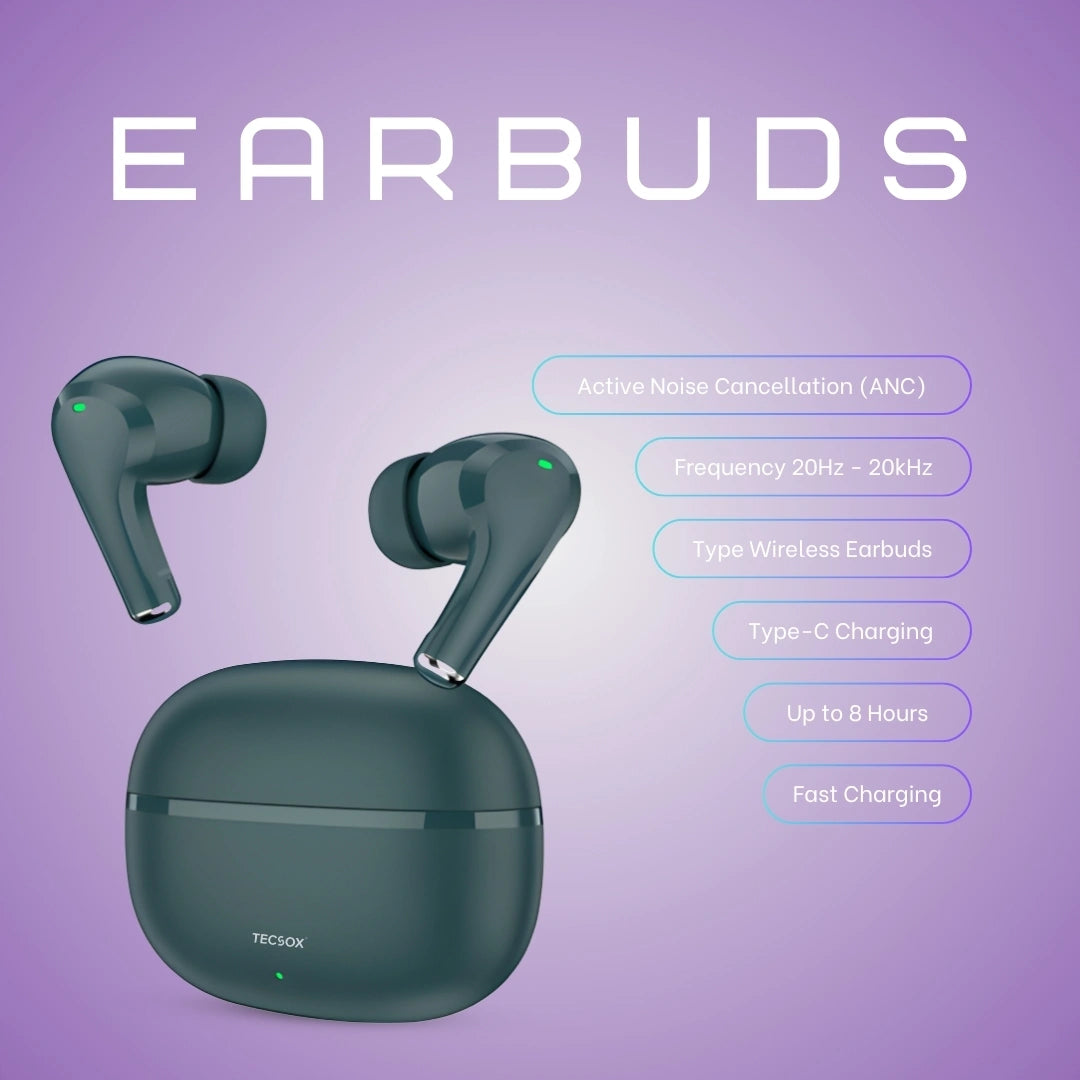 TecSox Ranger 221 Wireless Earbud With Deep Bass & Comfortable Fit | IPX Water Resistant