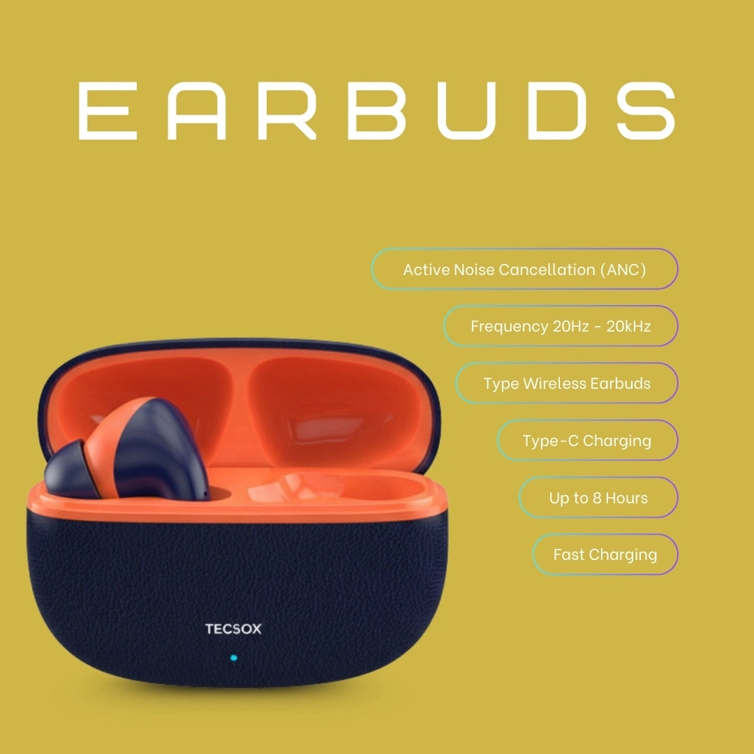 TecSox Neo771 Wireless Earbud With Deep Bass & Comfortable Fit | IPX Water Resistant