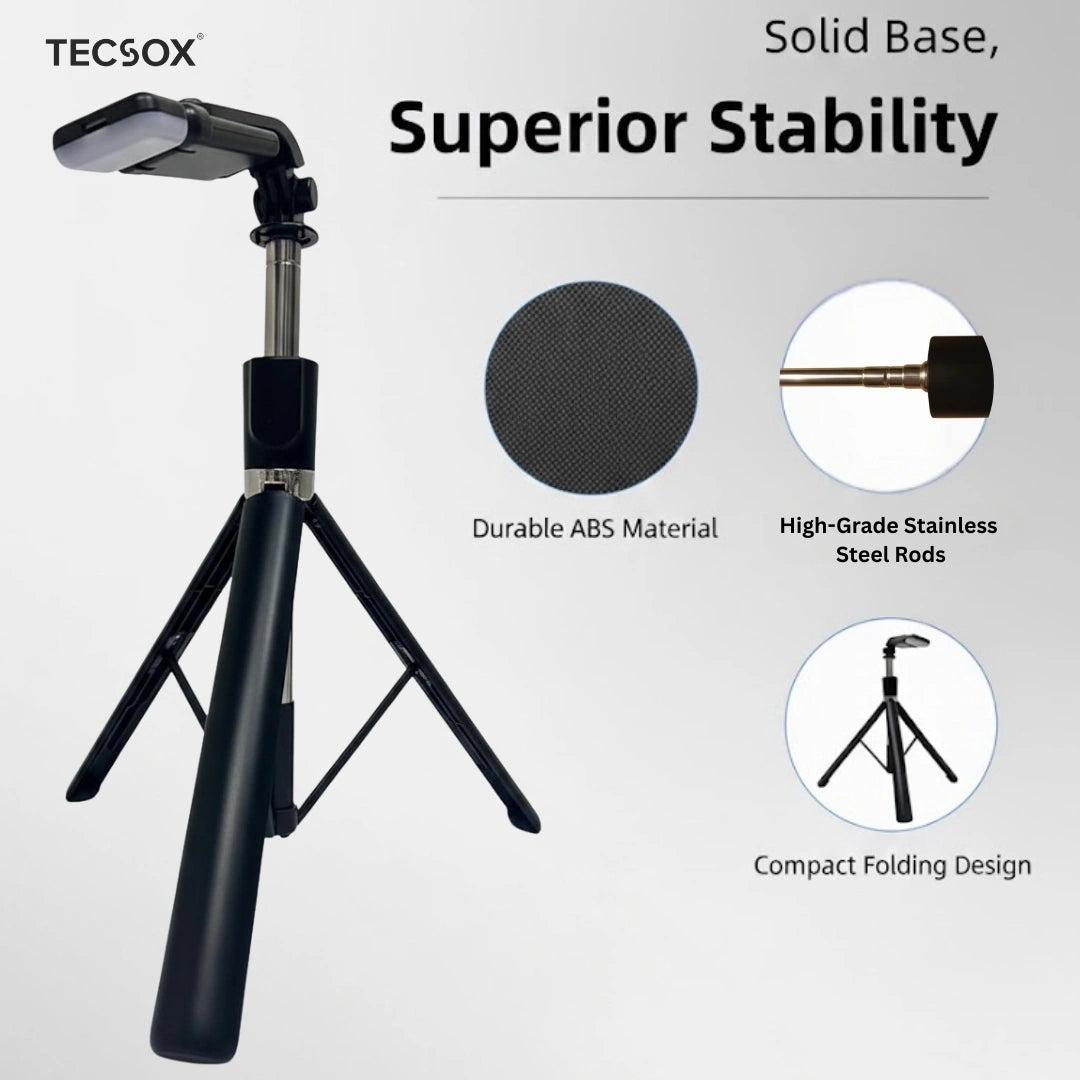 TecSox Halo Stick | 5FT Professional Multi-Role Tripod & Selfie Stick
