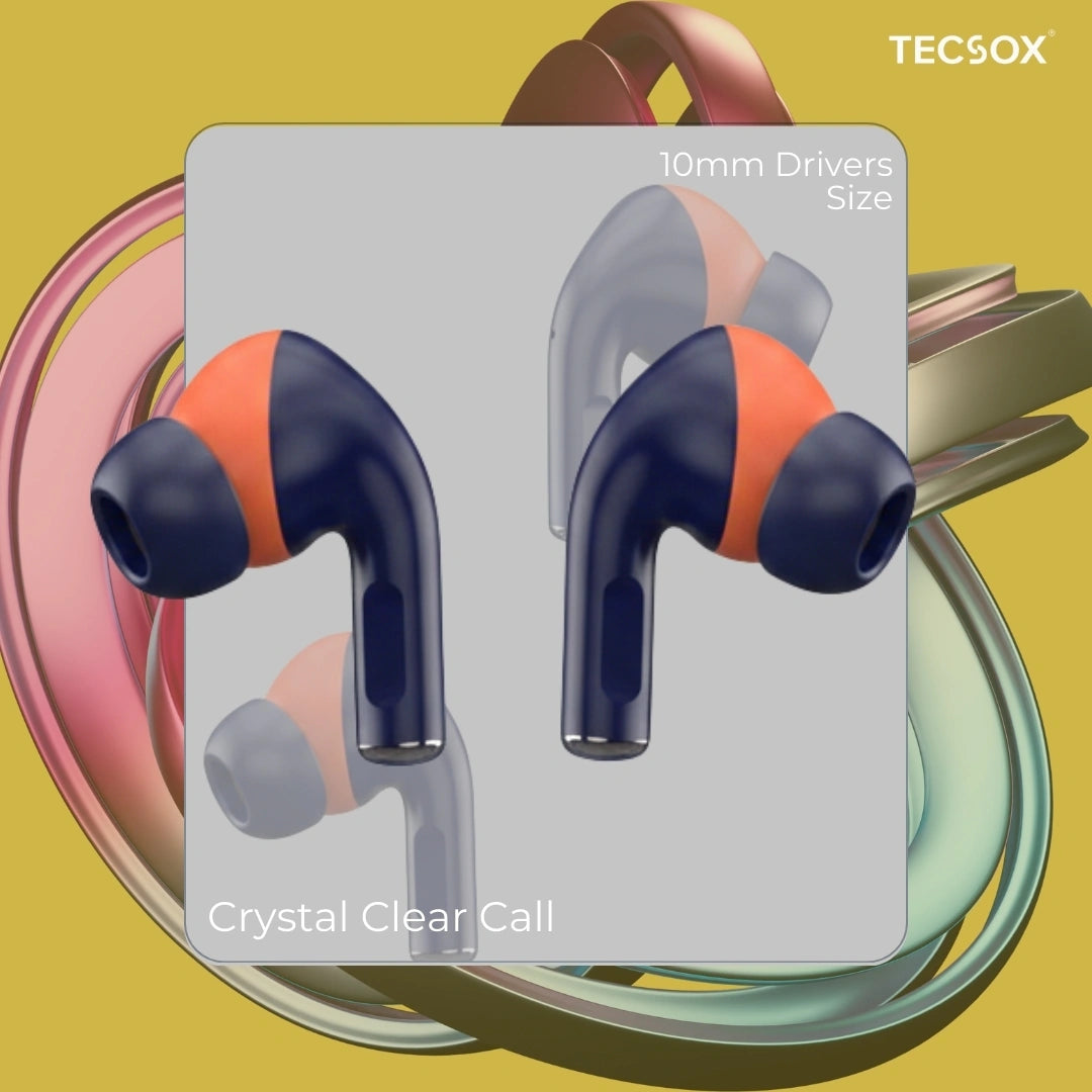 TecSox Neo771 Wireless Earbud With Deep Bass & Comfortable Fit | IPX Water Resistant