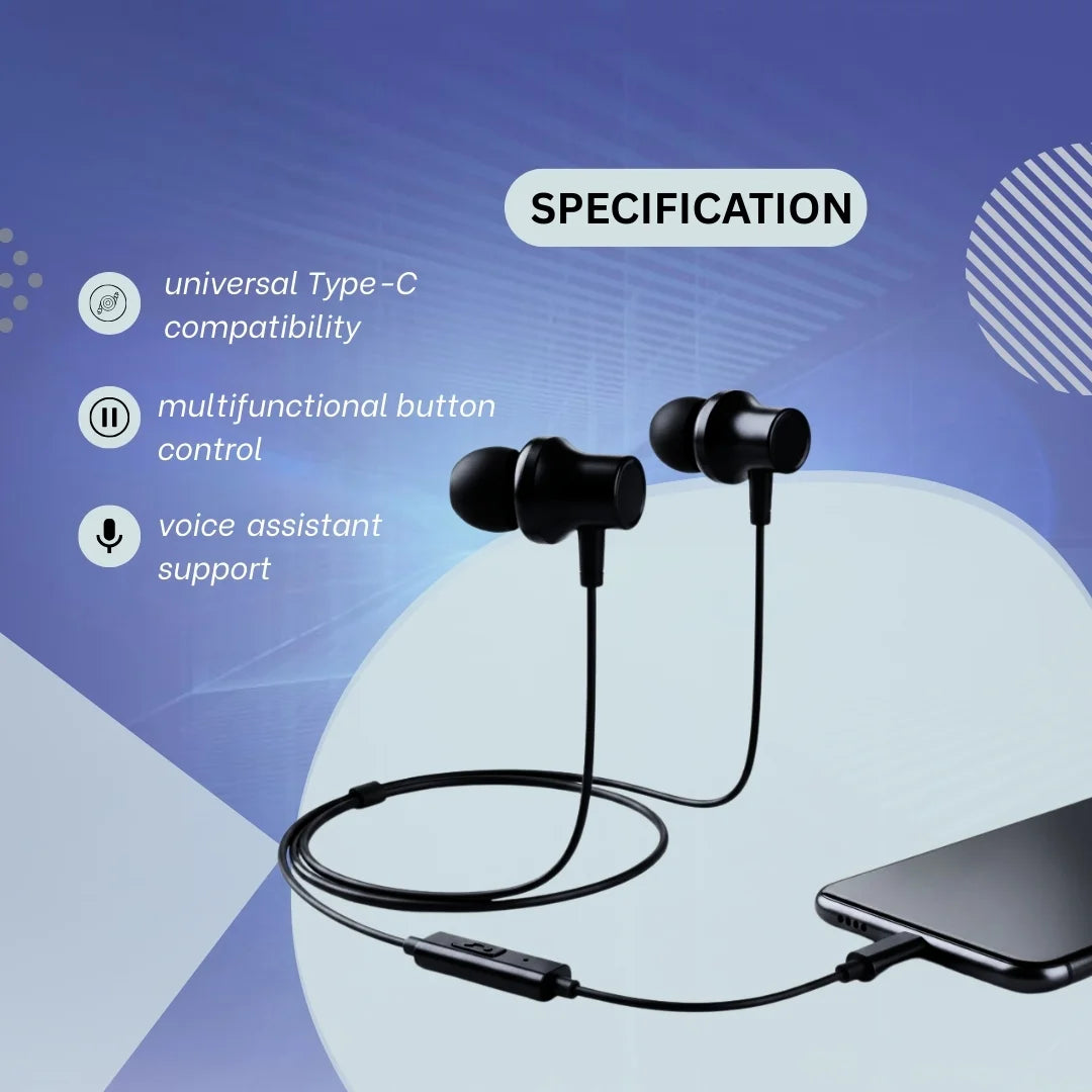 Order TecSox Type C Earphones Online | Supports All Device