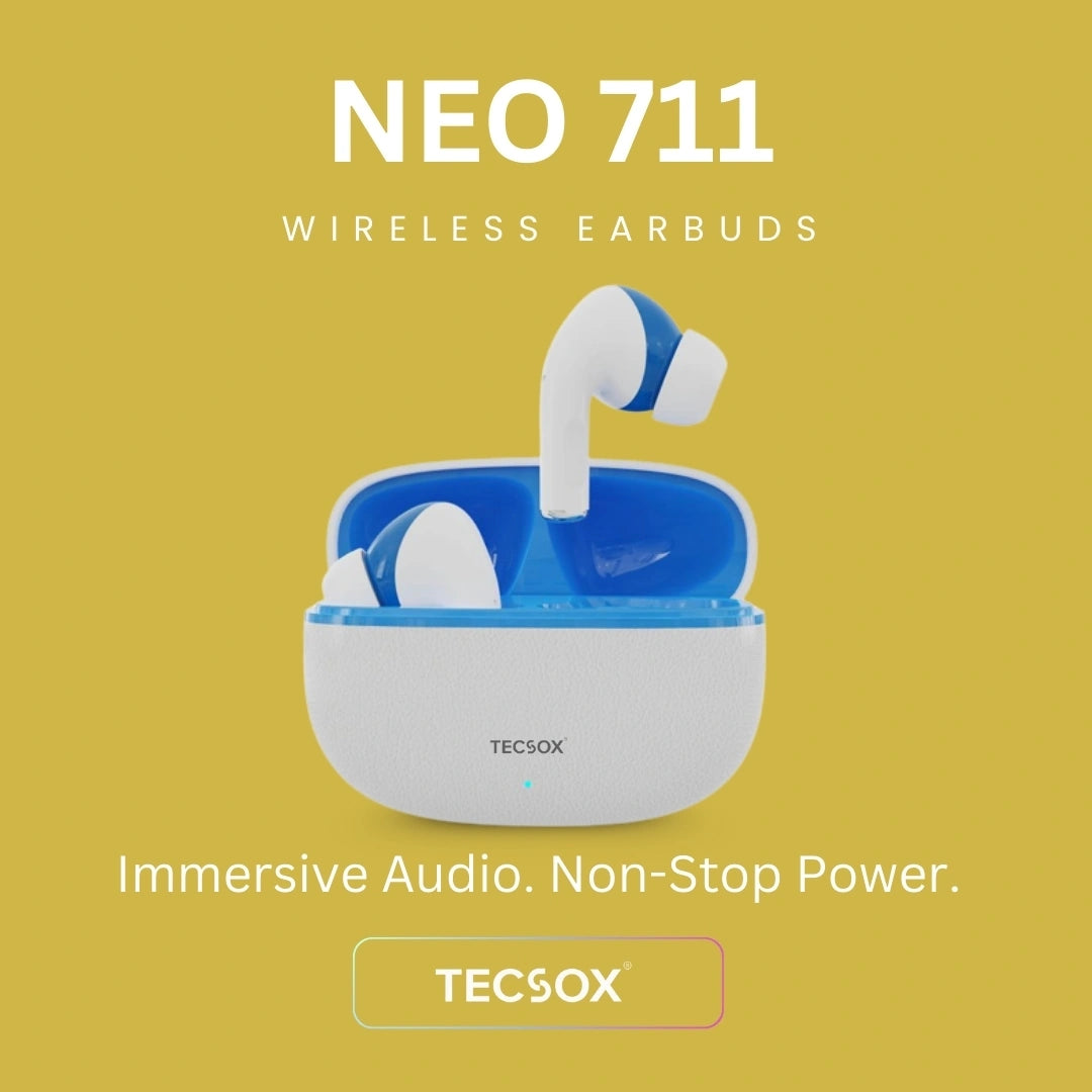 TecSox Neo771 Wireless Earbud With Deep Bass & Comfortable Fit | IPX Water Resistant