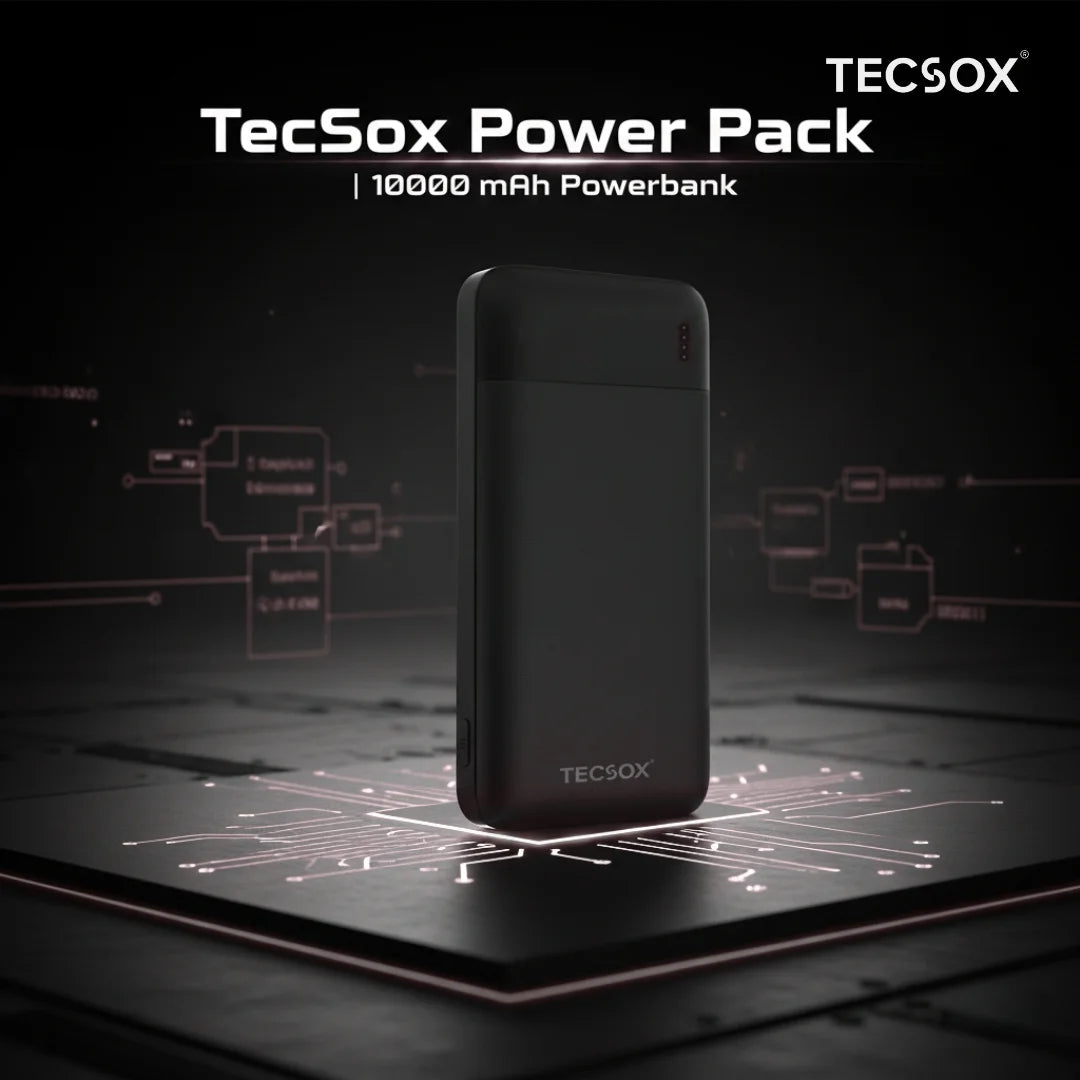 TecSox Power Pack | 10000 mAh Powerbank | 15W