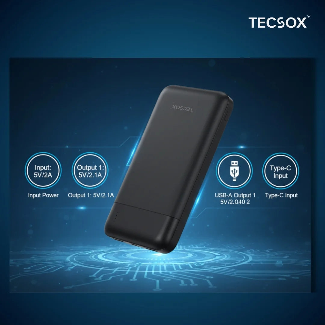 TecSox Power Pack | 10000 mAh Powerbank | 15W