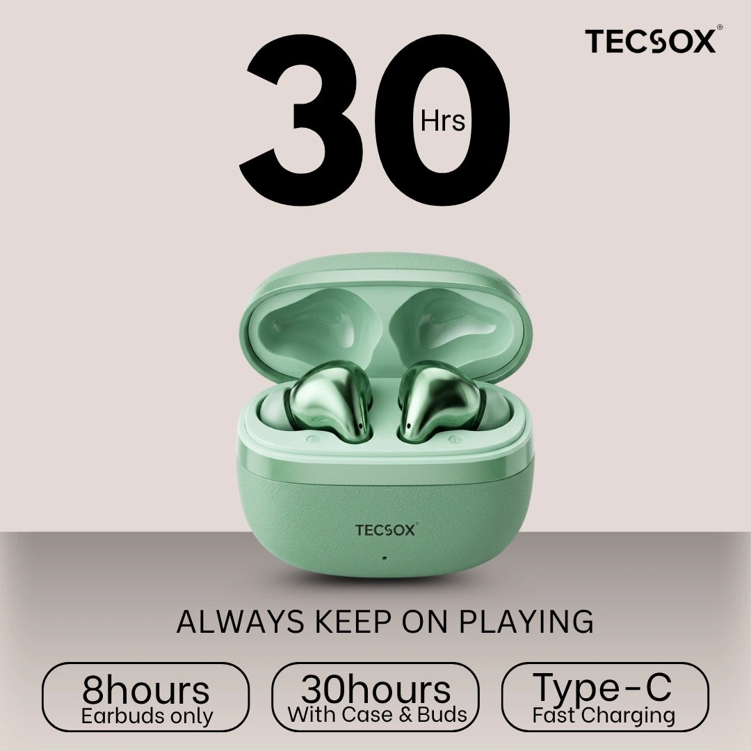 TecSox Neo861 Bluetooth Earbud With Deep Bass | IPX Water Resistant