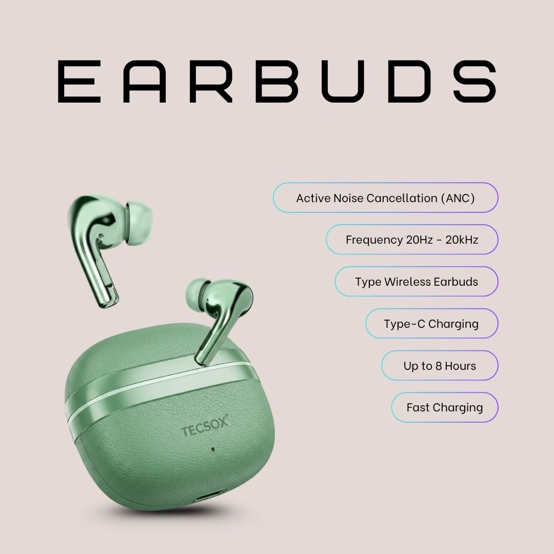 TecSox Neo861 Bluetooth Earbud With Deep Bass | IPX Water Resistant