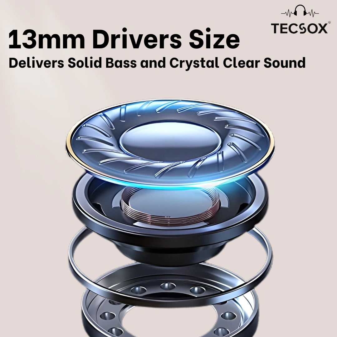 TecSox Neo861 Bluetooth Earbud With Deep Bass | IPX Water Resistant