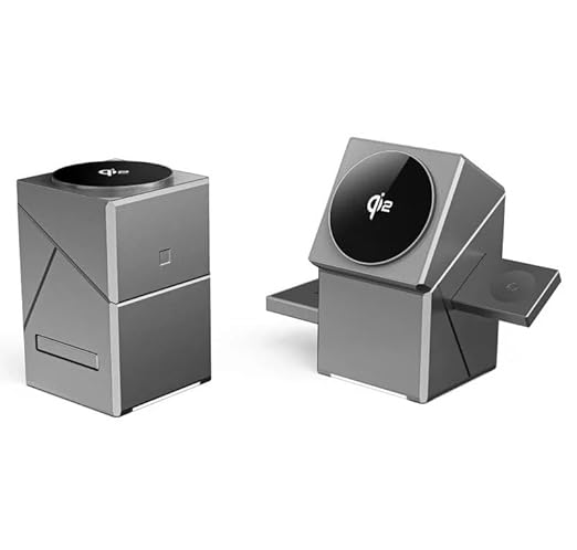 PowerCharge Wireless Charger for iPhone | Fast Charging Adaptor- Brushed Silver