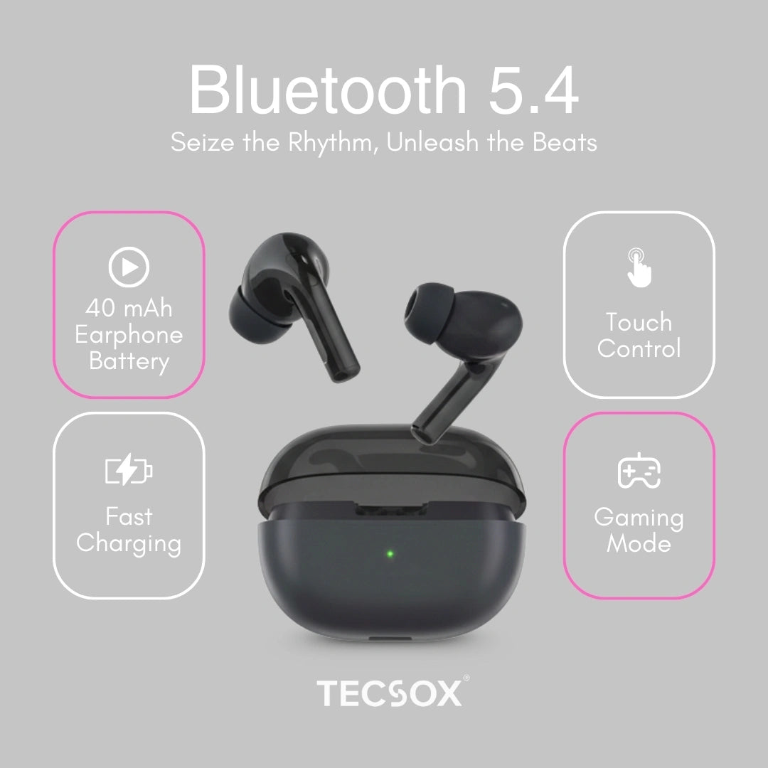 TecSox Omega 471 Wireless Earbud With Comfortable Fit | IPX Water Resistant