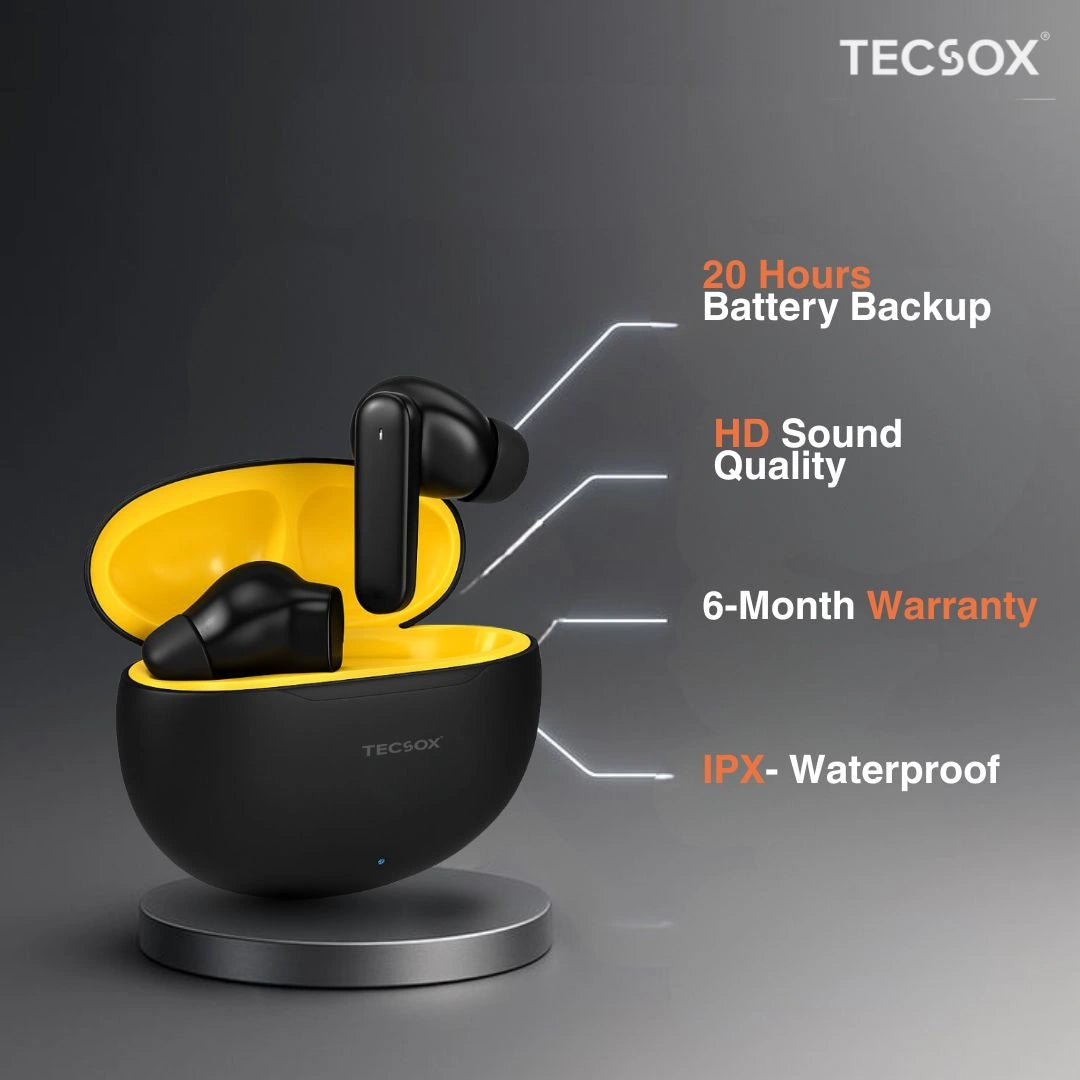 Order TecSox Pulse 611 Bluetooth Earbuds | Deep Bass | Under ₹1000