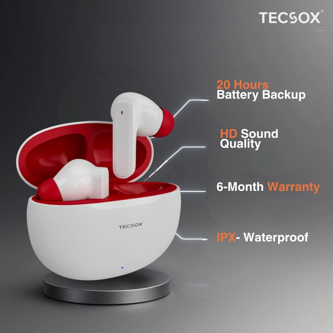 Order TecSox Pulse 611 Bluetooth Earbuds | Deep Bass | Under ₹1000