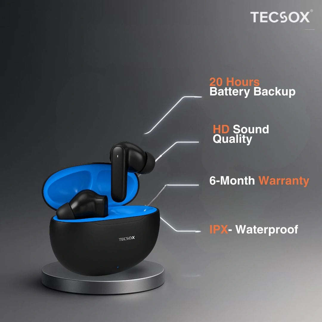 Order TecSox Pulse 611 Bluetooth Earbuds | Deep Bass | Under ₹1000