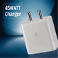 TecSox 45W Charger | Super Fast | Type C To C Charger | IPX Water Resistant with Cable 1M