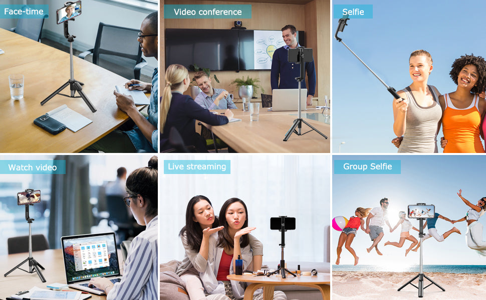 R1 Selfie Stick/Tripod | Wireless Remote | 360° Rotatable Design | Expand Up to 3 Foot TecSox