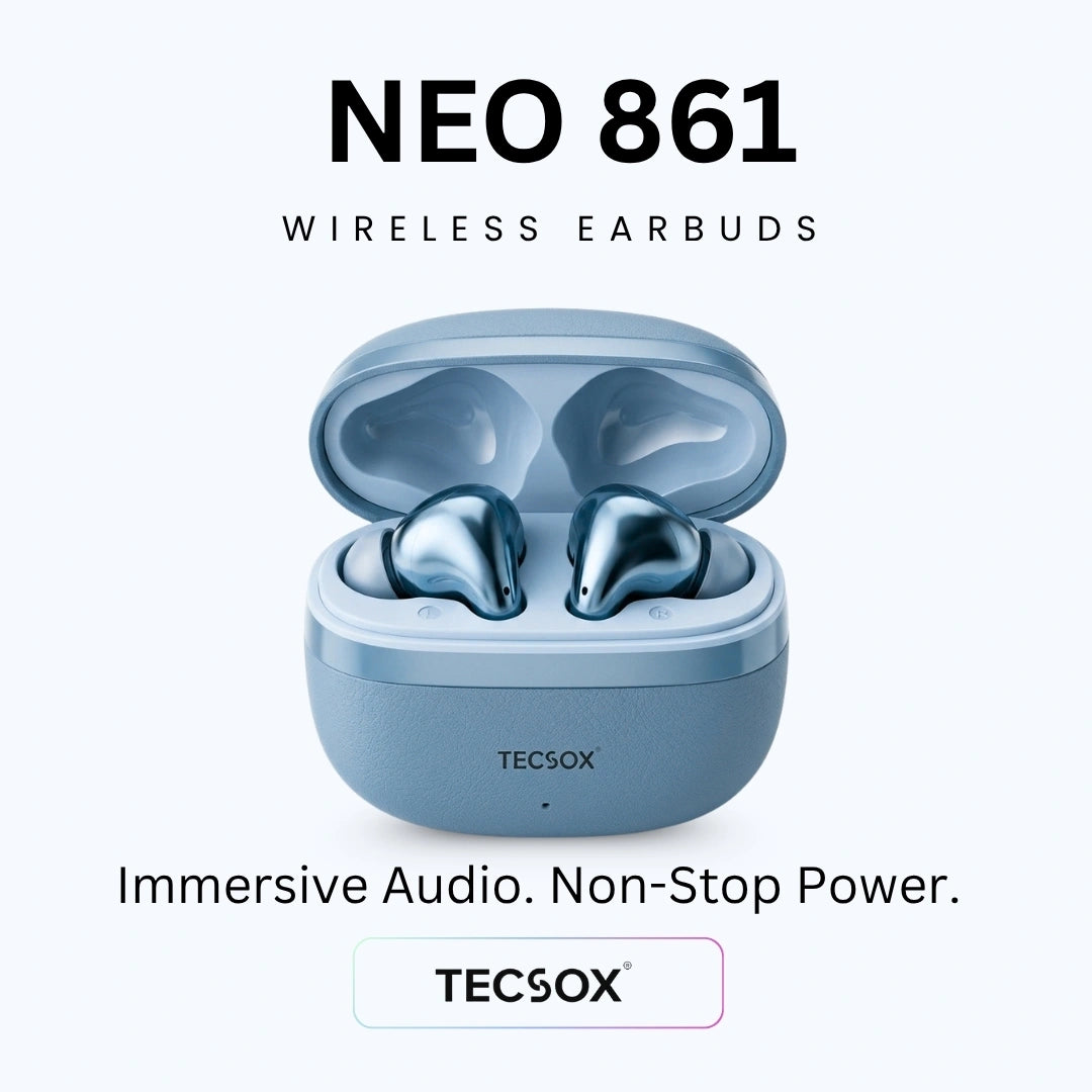 TecSox Neo861 Bluetooth Earbud With Deep Bass | IPX Water Resistant