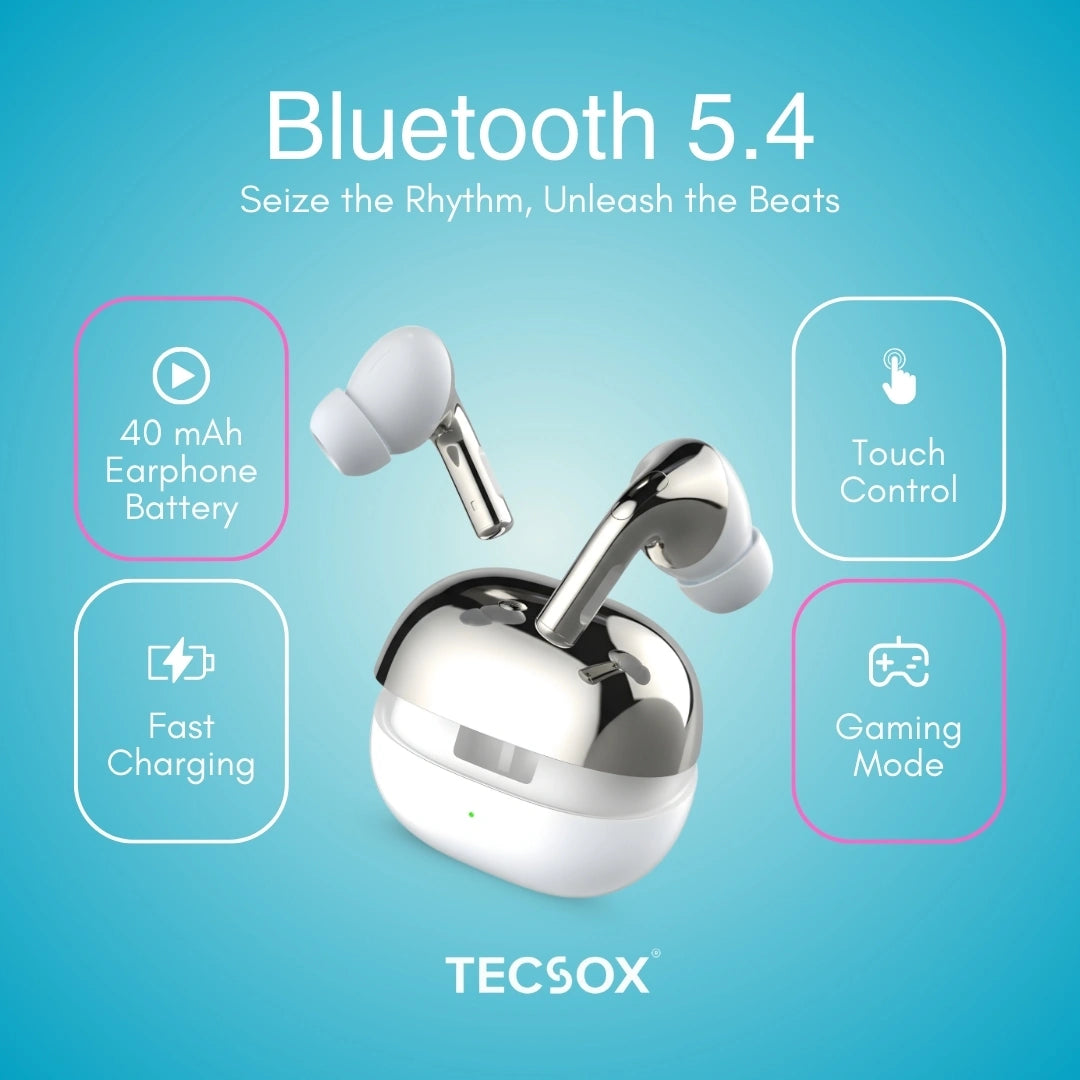 TecSox Omega 471 Wireless Earbud With Comfortable Fit | IPX Water Resistant
