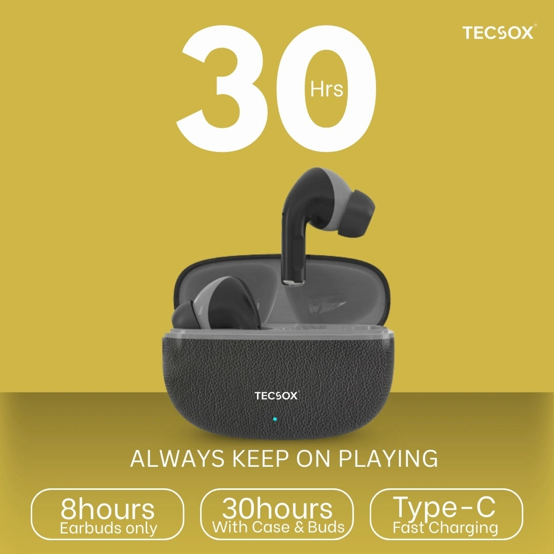 TecSox Neo771 Wireless Earbud With Deep Bass & Comfortable Fit | IPX Water Resistant