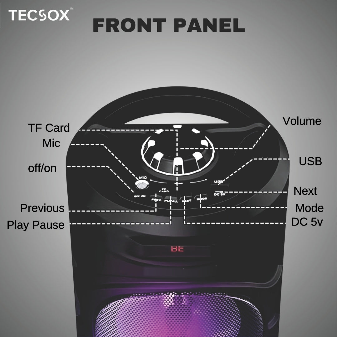 TecSox Rockstar | Speaker with 40watt & Powerful Bass