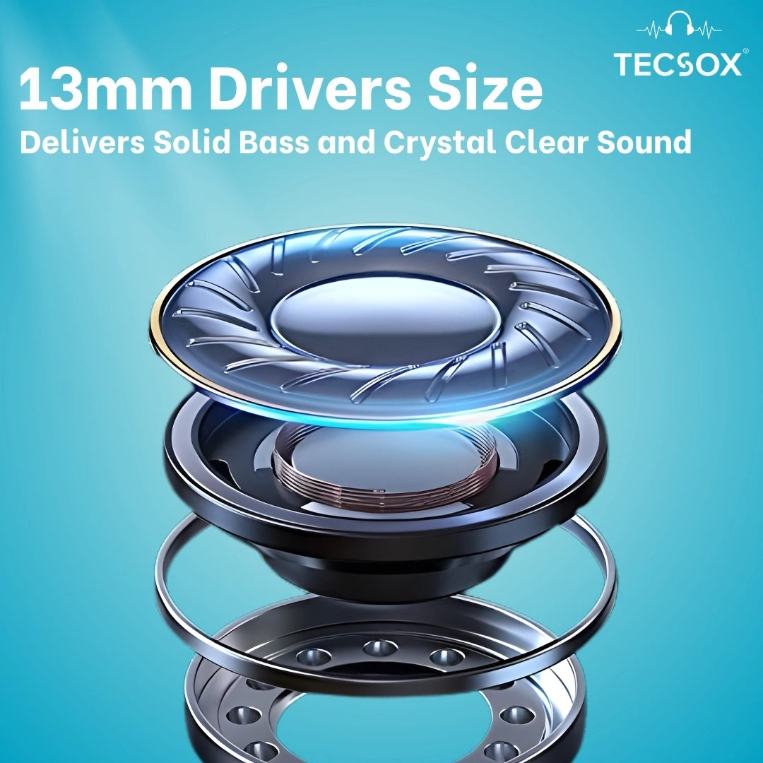 TecSox Omega 471 Wireless Earbud With Comfortable Fit | IPX Water Resistant