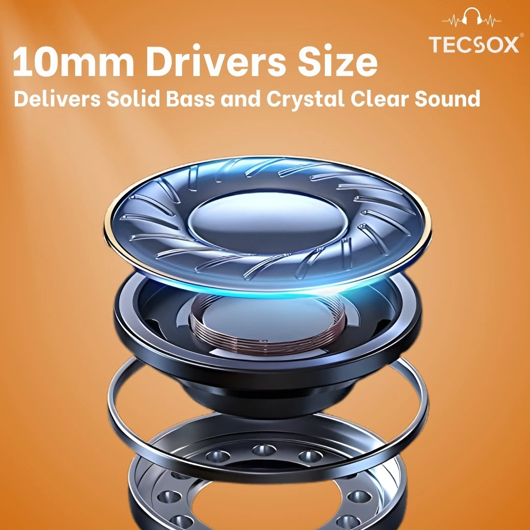 Buy TecPod Max White Bluetooth Earbuds | Deep Bass | 30-hour playtime