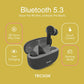 TecSox Neo771 Wireless Earbud With Deep Bass & Comfortable Fit | IPX Water Resistant