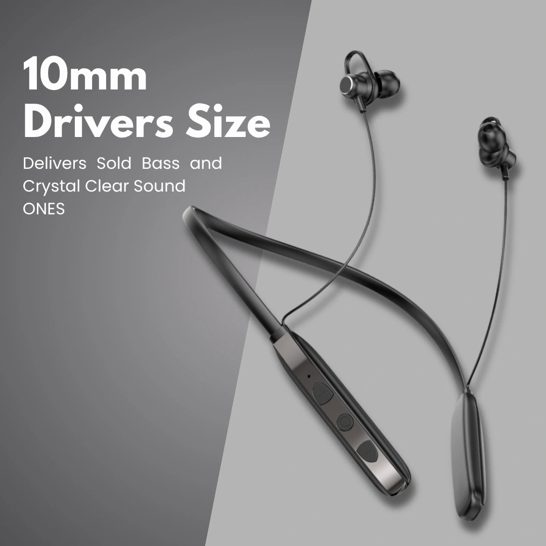 TecSox Verve Bluetooth Neckband | Metallic Touch + High Bass