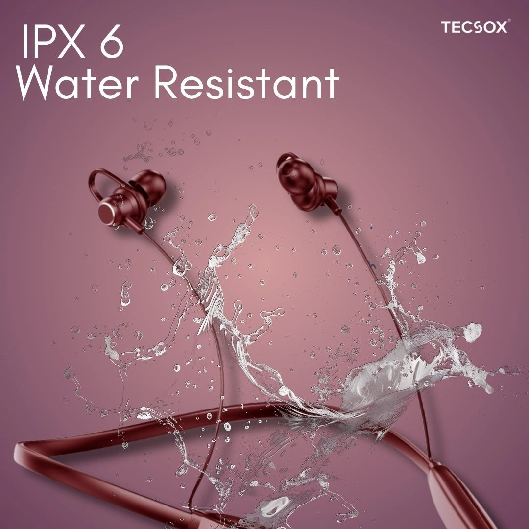 TecSox Verve Bluetooth Neckband | Metallic Touch + High Bass