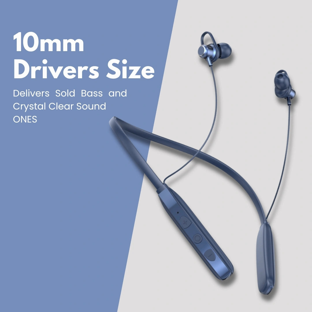 TecSox Verve Bluetooth Neckband | Metallic Touch + High Bass