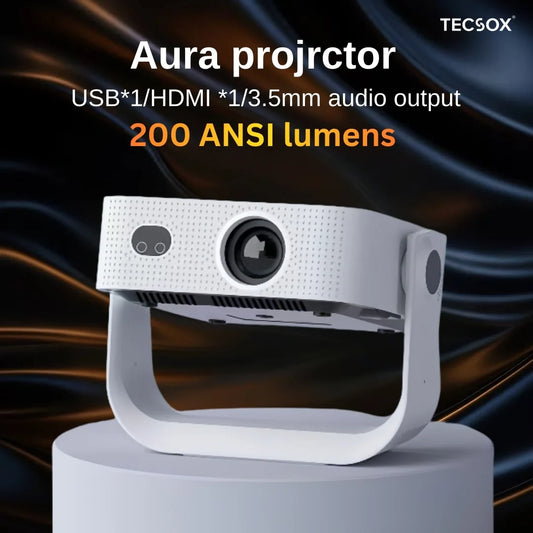 TecSox Aura Projector Online | 4K Decoding Support | Native HD (720p) | Android 12 Smart OS | Under ₹7000