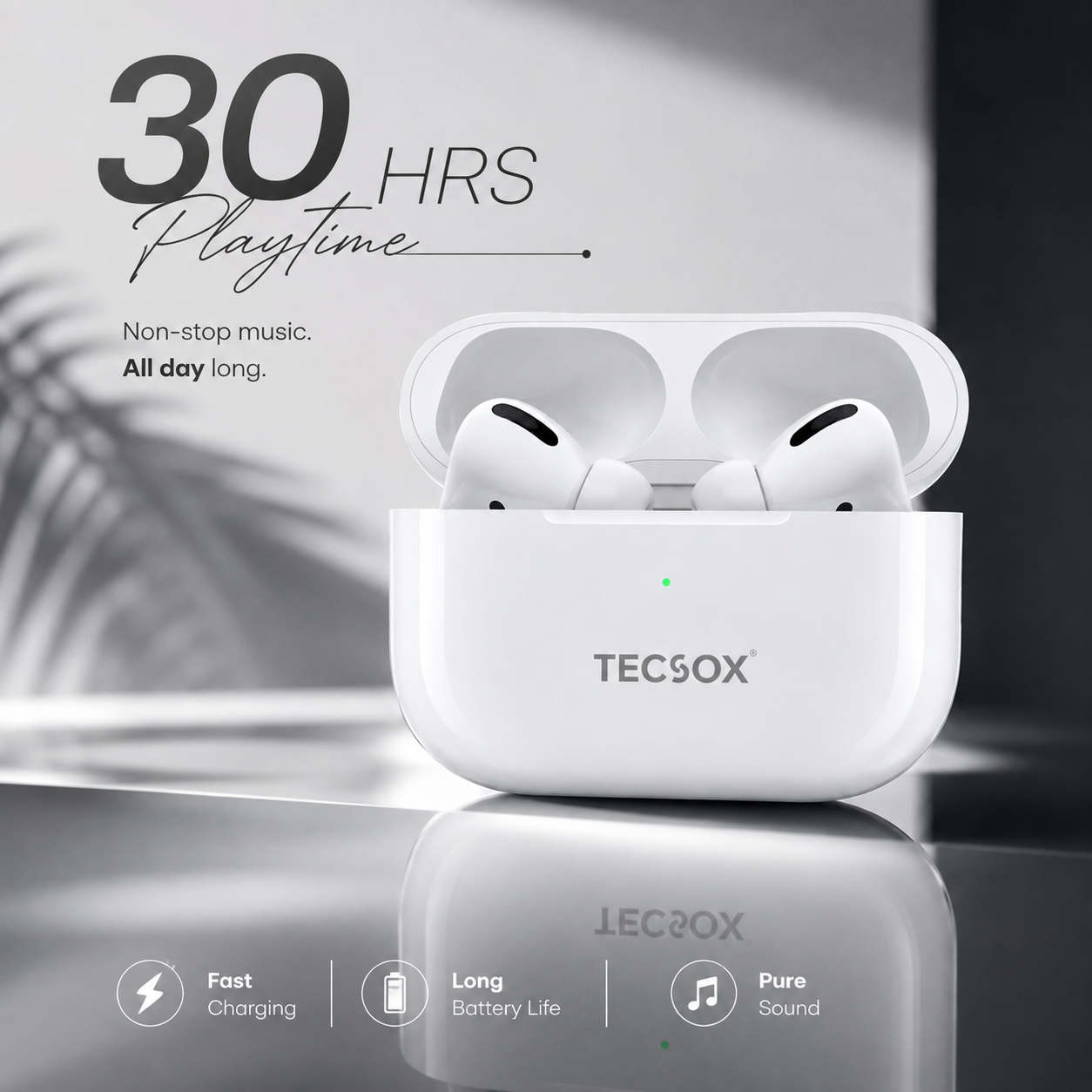 Buy TecPod Max White Bluetooth Earbuds - Image 6