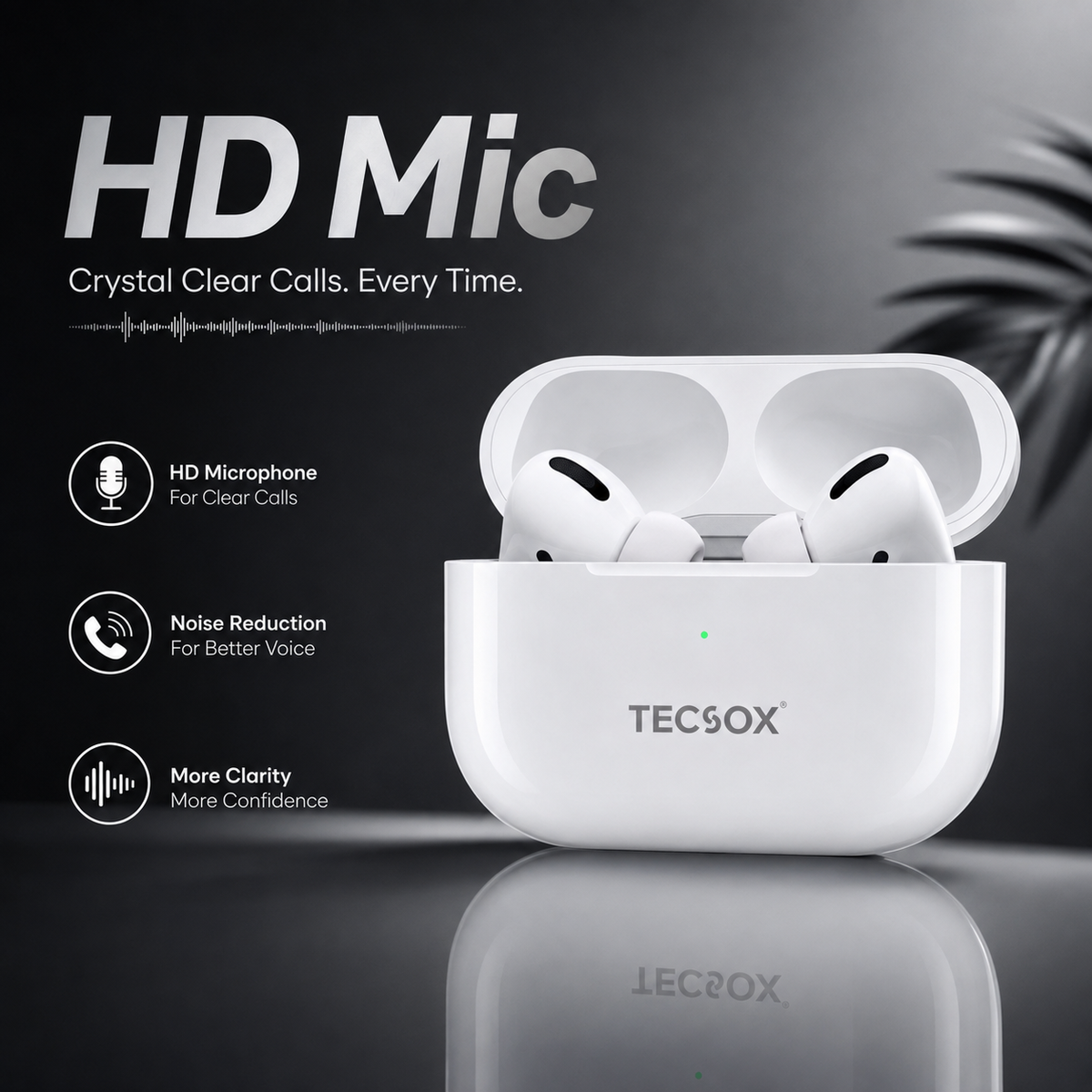 Buy Combo TecPod Max White Bluetooth Earbuds | Deep Bass