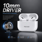Buy Combo TecPod Max White Bluetooth Earbuds | Deep Bass