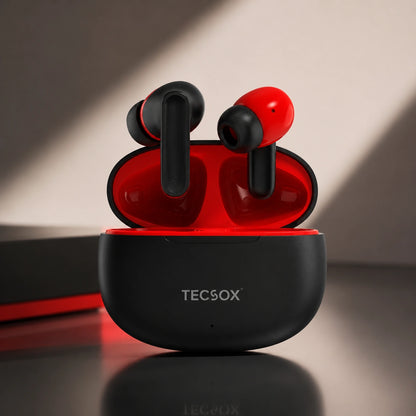 TecSox Pulse 611 Bluetooth Earbuds | Bluetooth 5.3 | 30Hr Play Time | Deep Bass Airpods