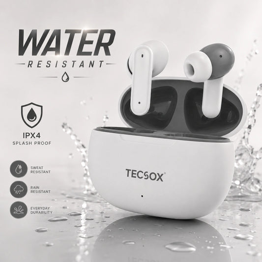 TecSox Pulse 611 Bluetooth Earbuds | Bluetooth 5.3 | 30Hr Play Time | Deep Bass Airpods
