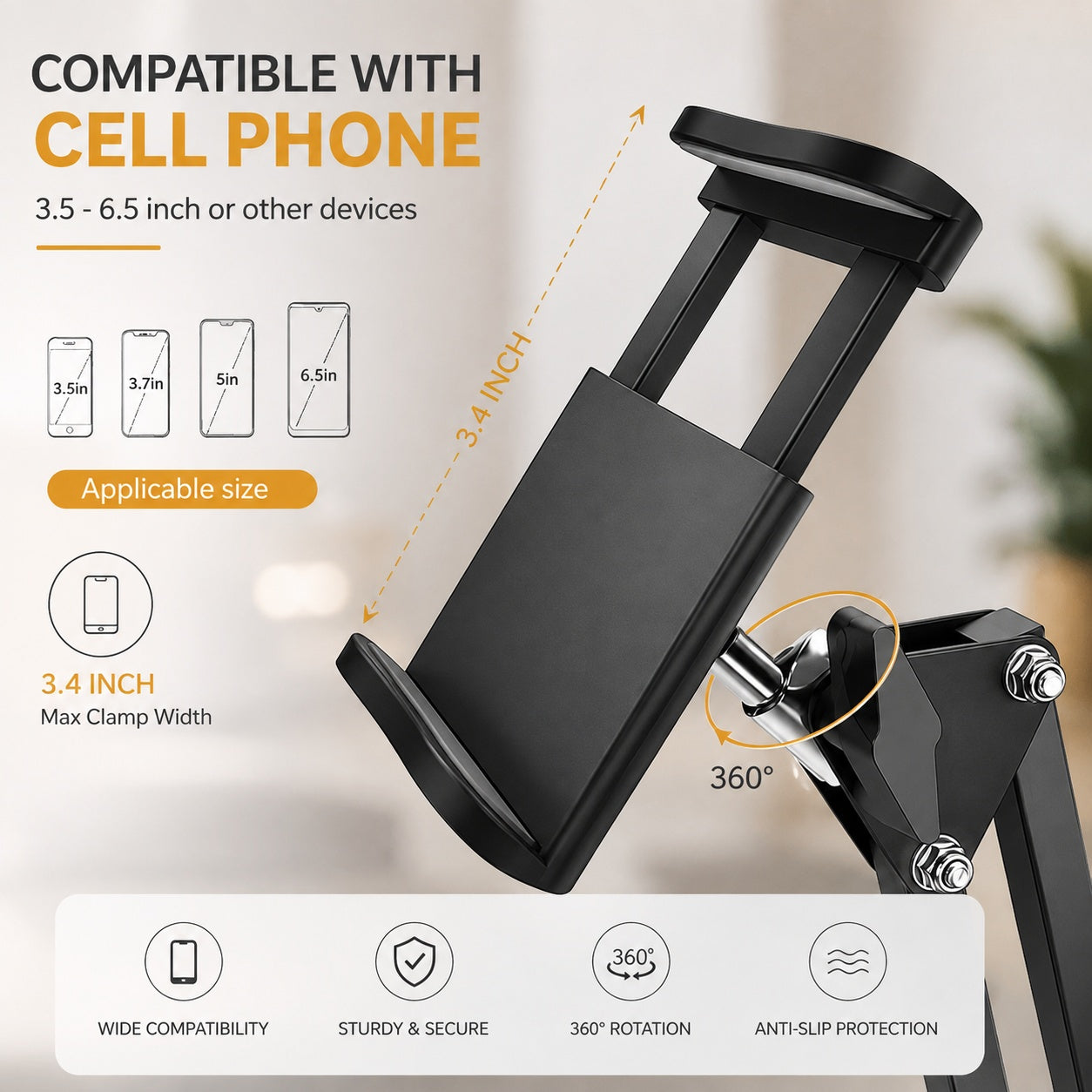 Tecsox Mount Universal Cell Phone Stand Holder | 360° Rotation