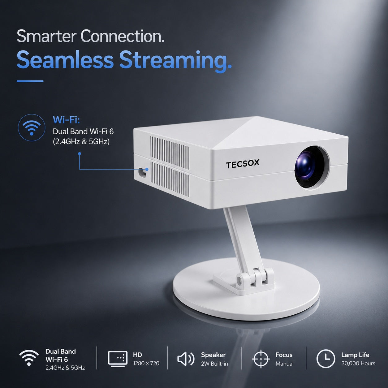 TecSox Prime Projector Online | 4K Decoding Support | Wi-Fi 6