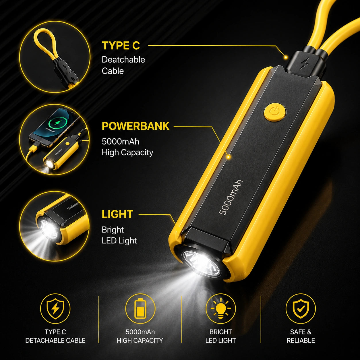 TecSox Travel Mate | 5000 mAh Powerbank | 25W